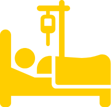 Yellow patient in bed icon